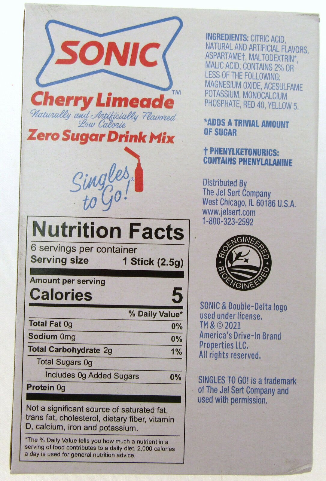 Sonic Cherry Limeade ~ Packets ~ Zero Sugar Free ~ Drink Mix ~ Lot of 3