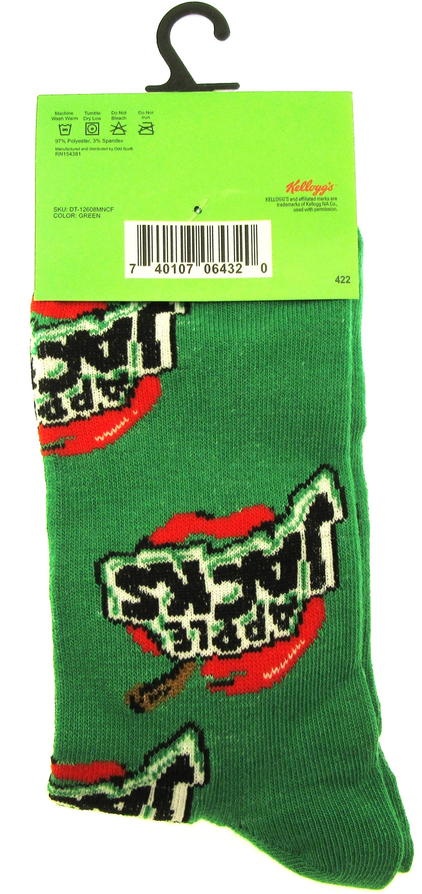 One Pair of Apple Jacks Crew Socks for Men Shoe Sizes 6 - 12
