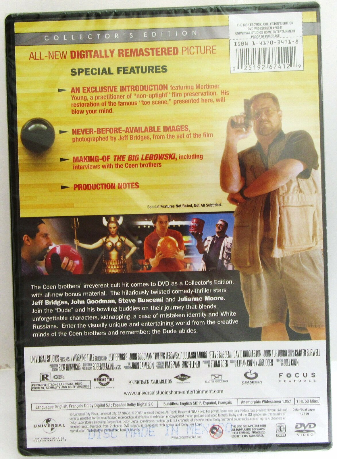 The Big Lebowski ~ Jeff Bridges, John Goodman (1998) ~ Movie ~ New DVD