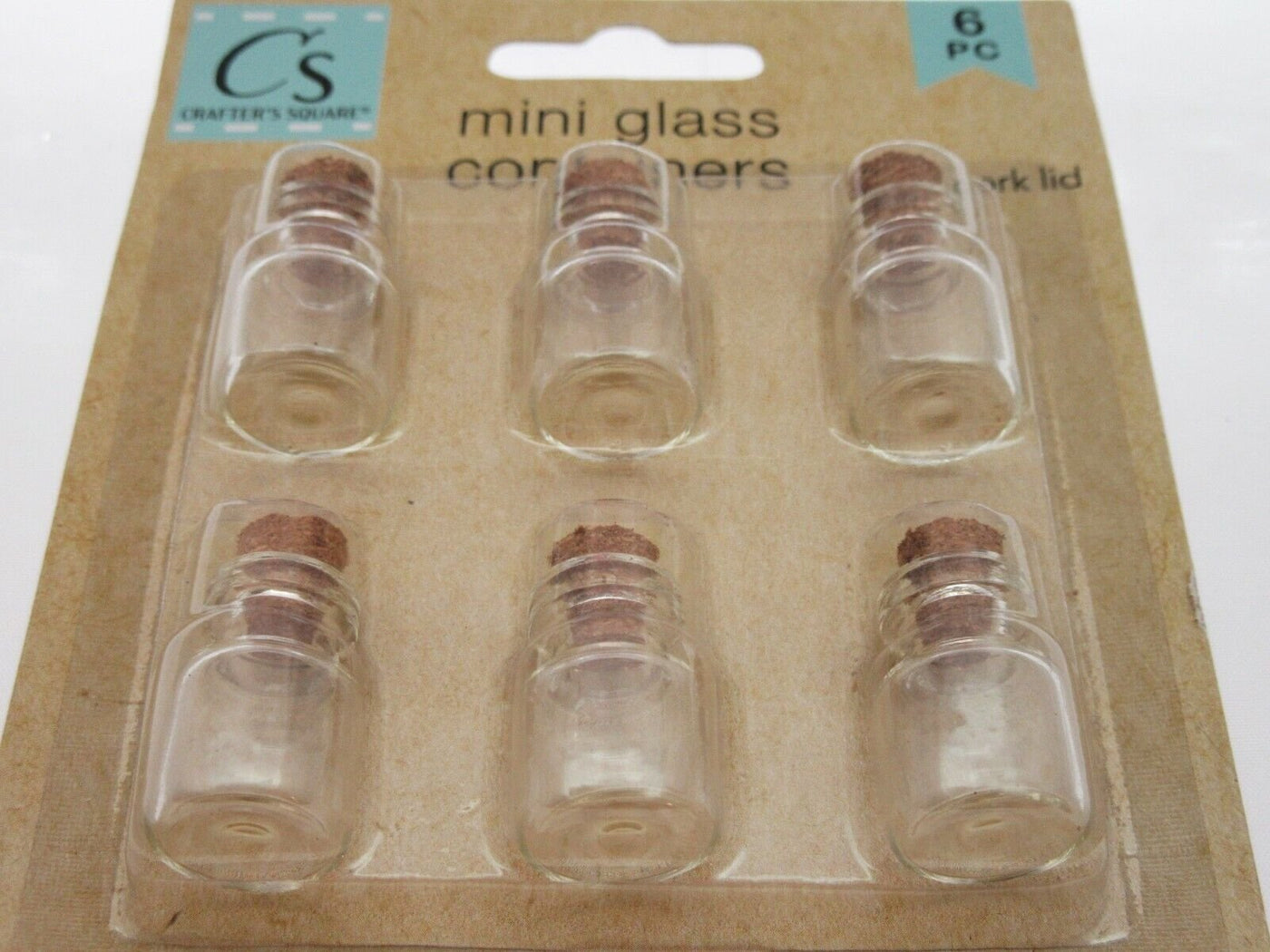 Miniature Glass Cork Lid Bottles - 6 Pack Mini Glass Containers Crafter's Square