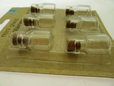 Miniature Glass Cork Lid Bottles - 6 Pack Mini Glass Containers Crafter's Square
