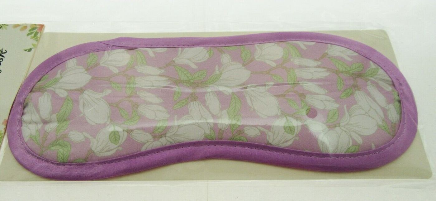 Purple Floral Eye Mask For Rest, Sleep, Meditation White Flowers
