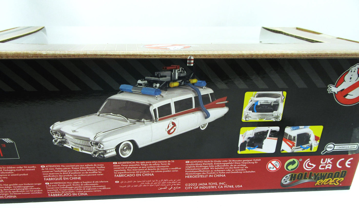 Ghostbusters ECTO-1 Diecast Car Jada Toys Hollywood Rides 1:24 White