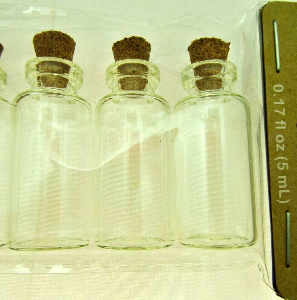 Miniature Glass Cork Lid Bottles - 2 Pack Mini Glass Containers Crafter's Square