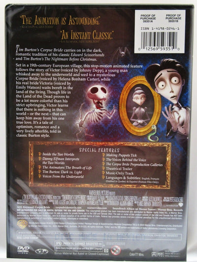 Corpse Bride ~ 2005 Animation ~ Johnny Depp Tim Burton ~ Movie ~ New DVD