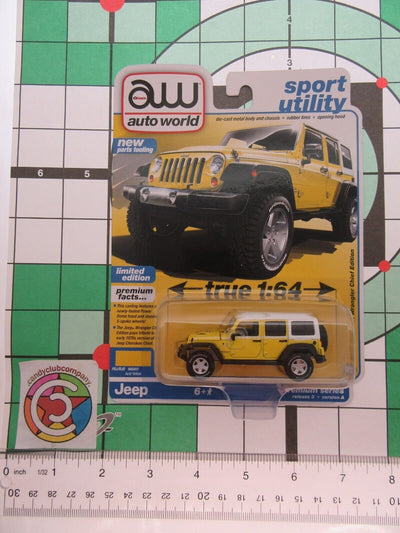 2017 JK Jeep Wrangler Chief Edition ~ Yellow ~ Diecast Car ~ 1:64 ~ auto world