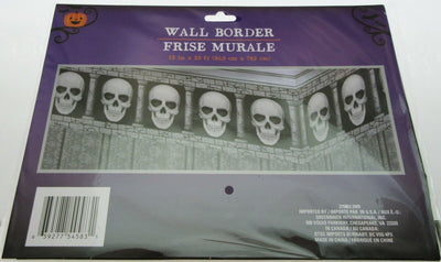 Halloween Wall Border ~ Skull & Pillar 12" x25 ft Frise Murale Spooky Decor