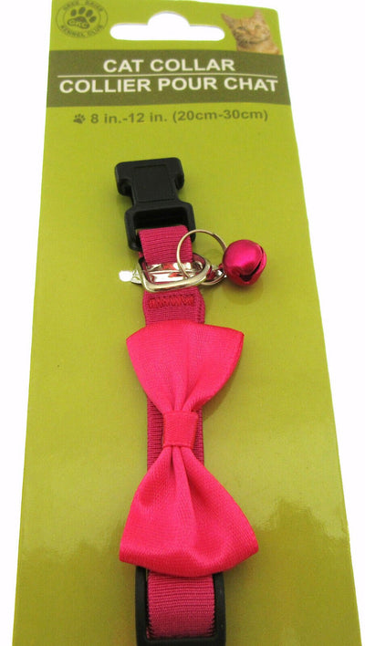 Cat Collar by Greenbrier Kennel Club ~ With Bell ~ Pink Bow Tie