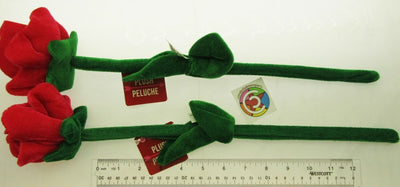 Plush Bendable Roses Valentine Gift Valentines Day ~ Lot of two Pink
