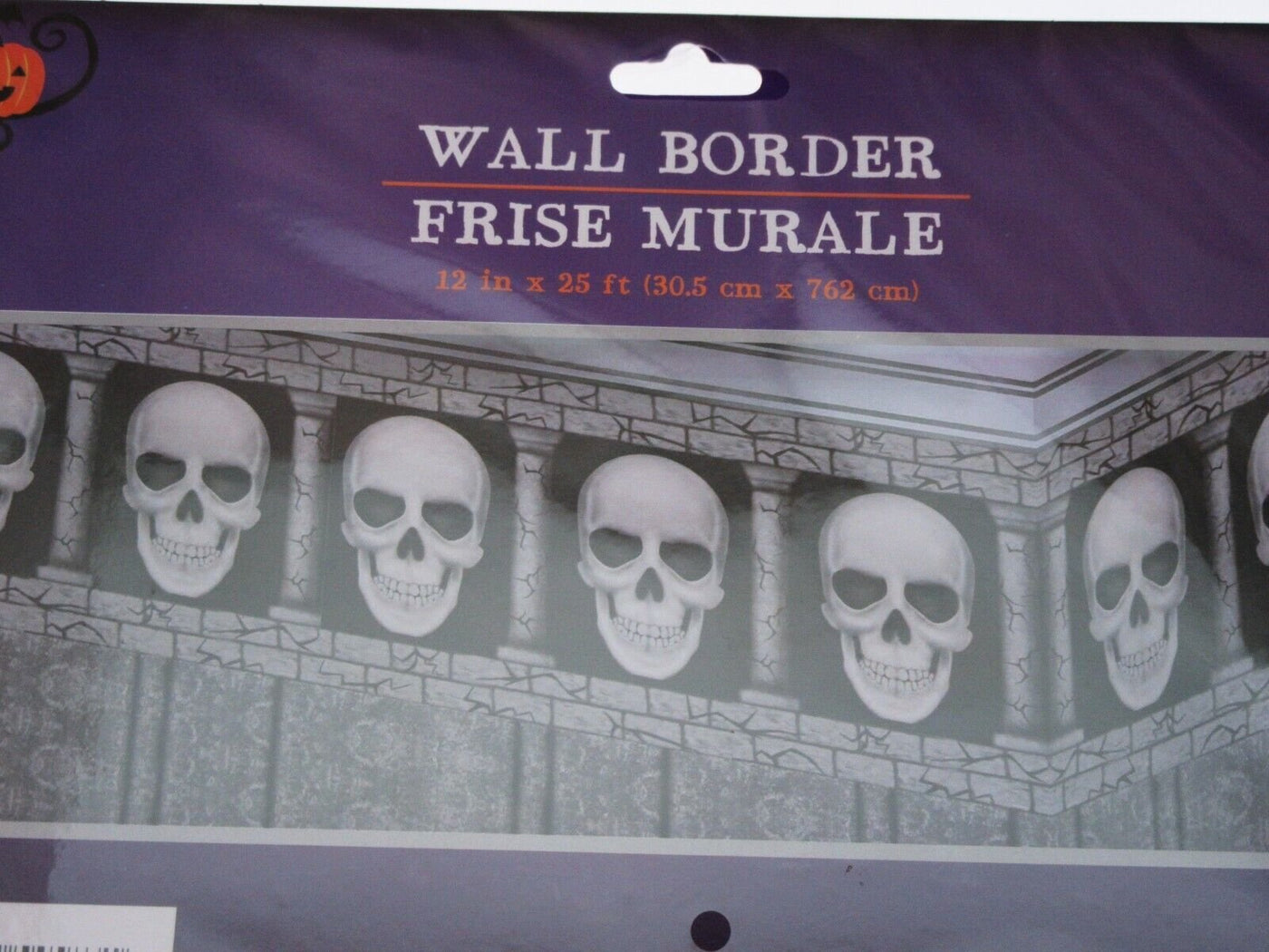Halloween Wall Border ~ Skull & Pillar 12" x25 ft Frise Murale Spooky Decor