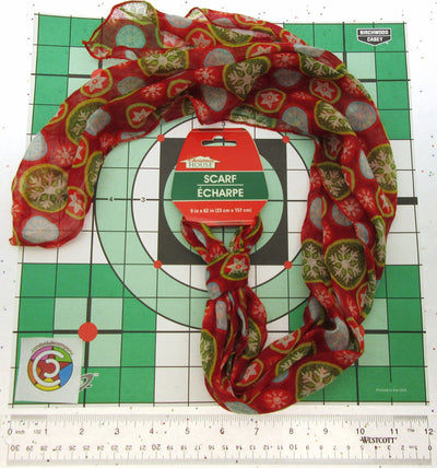 Holiday Scarf ~ Snow Flakes on Red ~ Seasonal ~ Light Weight