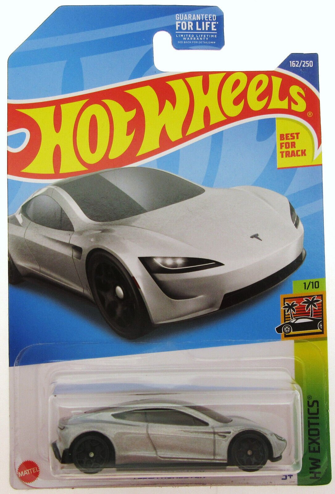 Hot Wheels Exotics ~ Tesla Roadster ~ Silver ~ 1:64 Scale