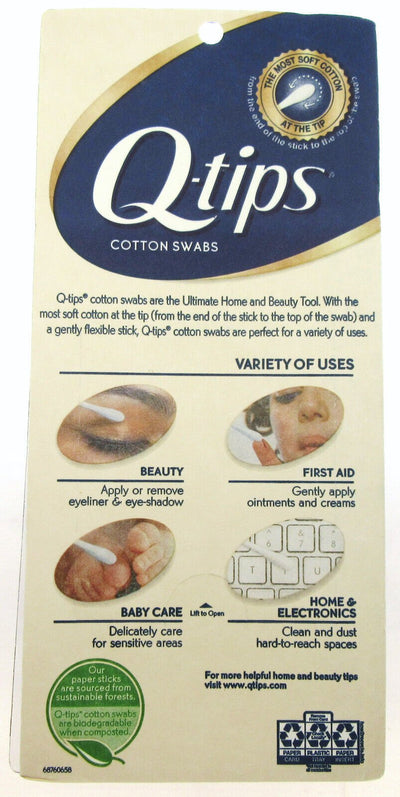 Q-tips 625 Count Cotton Swabs Brand Sealed Sterile Ear 1250 Total ~ Lot of 2