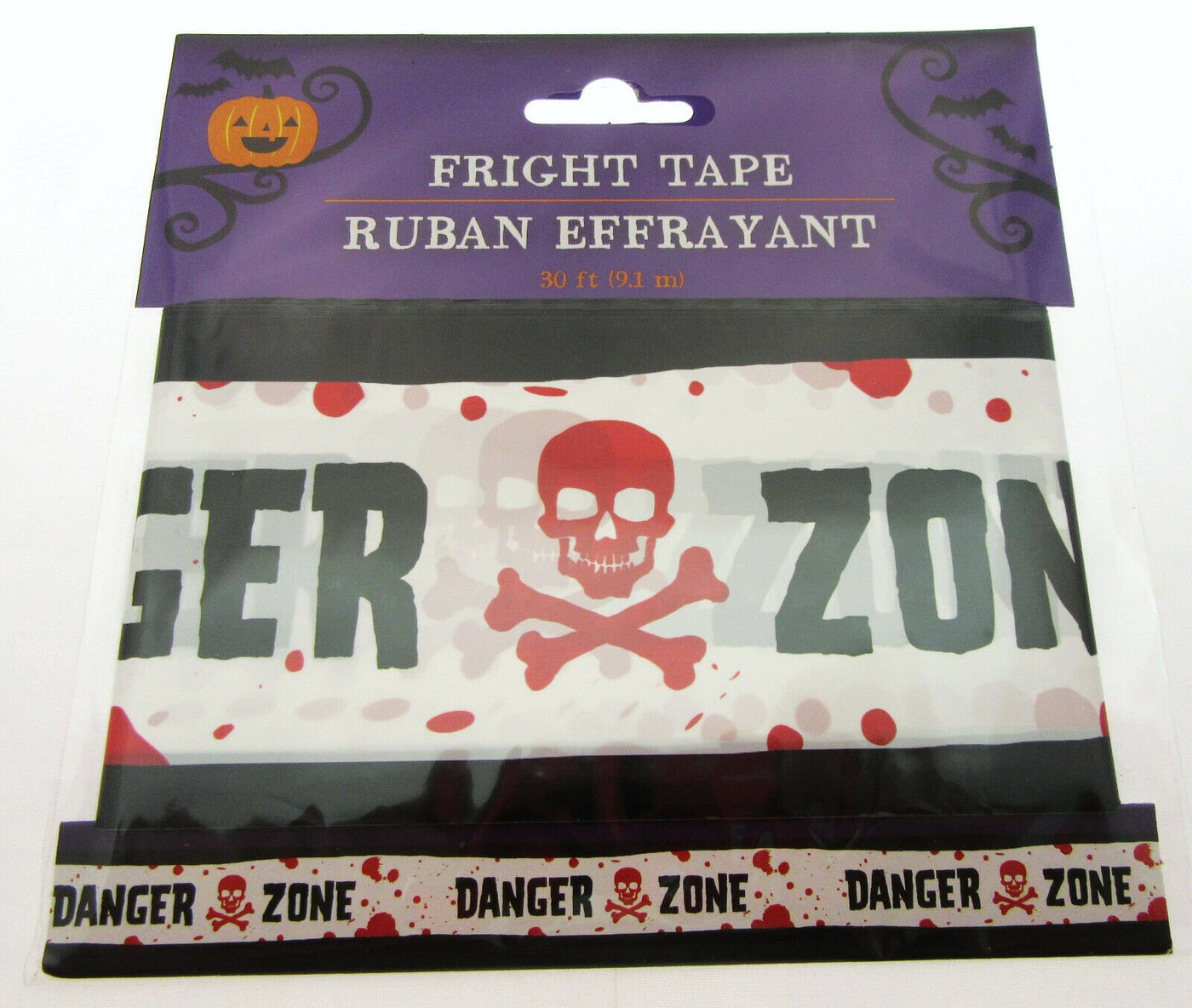 Fright Tape ~ Danger Zone ~ Halloween Decoration ~ 30 Feet