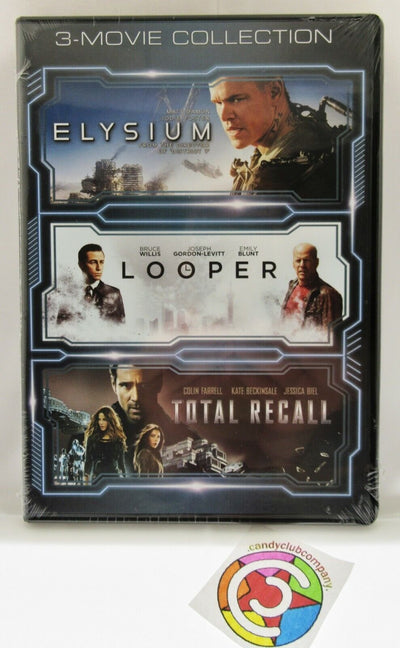 Elysium, Looper & Total Recall (2012) 3 Movie ~ Movie ~ New DVD