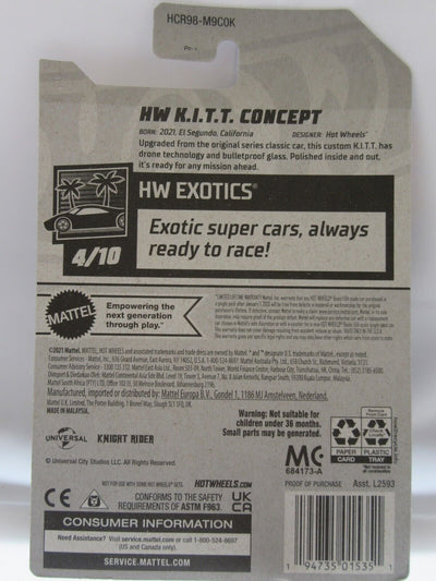 Hot Wheels ~ HW K.I.T.T. Concept Car ~ Kitt Car ~ Black ~ 1:64 Scale