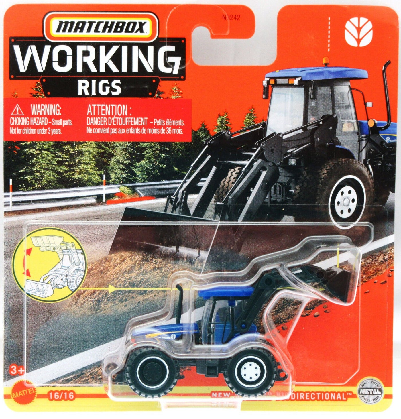 Matchbox Working Rigs ~ New Holland Biodirectional Tractor ~ Metal ~ Blue
