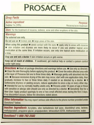 Prosacea ~ Rosacea Gel ~ Control Redness & Irritation ~ 0.75oz