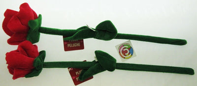 Plush Bendable Roses Valentine Gift Valentines Day ~ Lot of two Pink