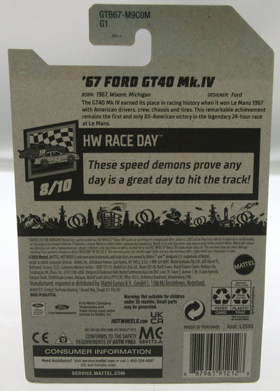 Hot Wheels ~ 1967 Ford GT40 Mk. IV ~ Yellow ~ 1:64 Scale