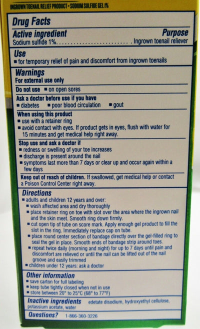 Dr Scholl's Ingrown Toenail Pain Reliever Sodium Sulfide Gel Cushions & Bandages