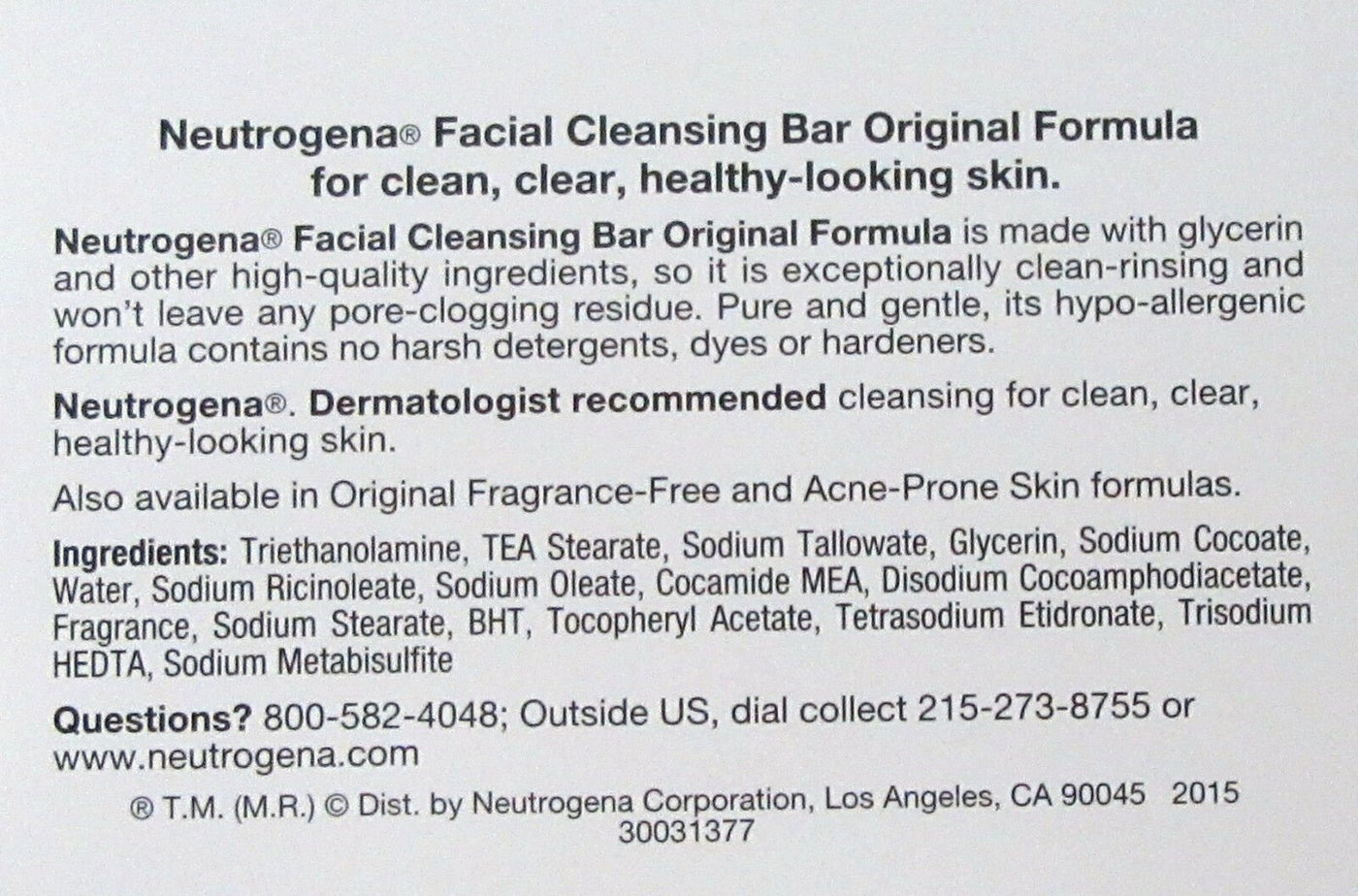 Neutrogena Bar ~ Original Formula ~ The Transparent Facial Bar ~ Lot of 2
