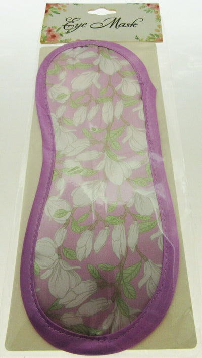 Purple Floral Eye Mask For Rest, Sleep, Meditation White Flowers