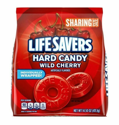 Lifesavers ~ Wild Cherry ~ Individually wrapped Hard candy ~ 14.5oz Bag