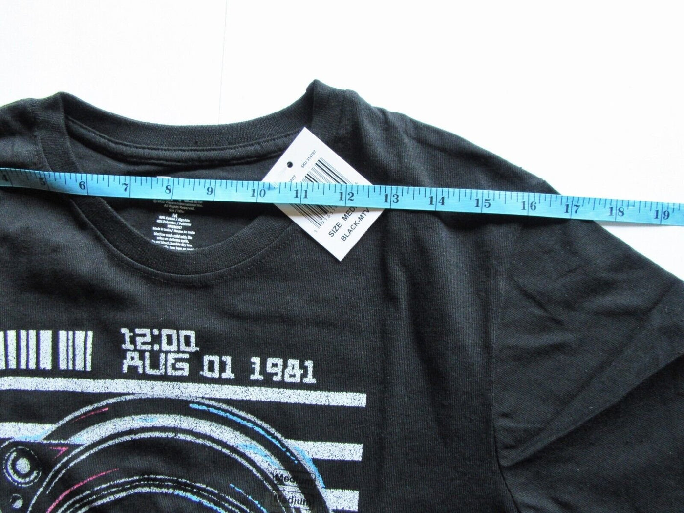 MTV ~ Music Television 12:00 August 1, 1981 ~ Medium Black ~ Size M ~ T Shirt