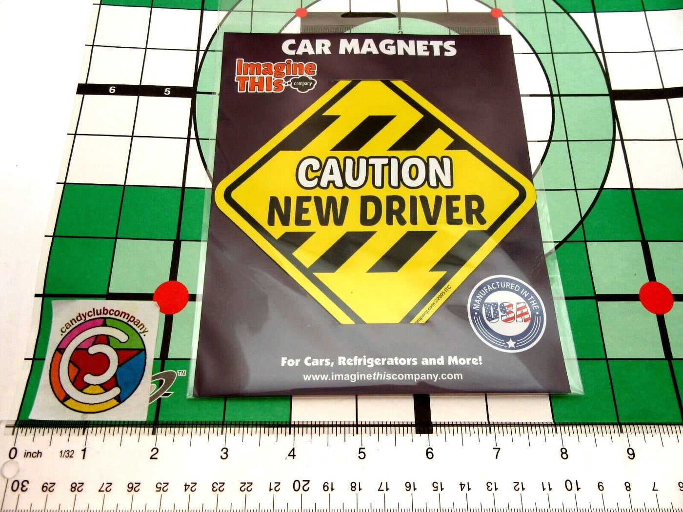 Caution New Driver Car Magnet 5" x 5"