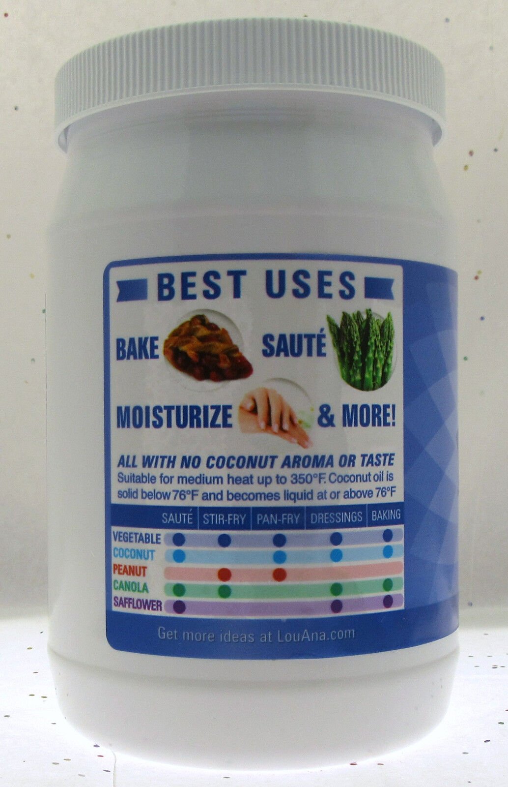 LouAna Coconut Oil ~ 100% Pure ~ Non-Hygrogenated ~ 30 oz container