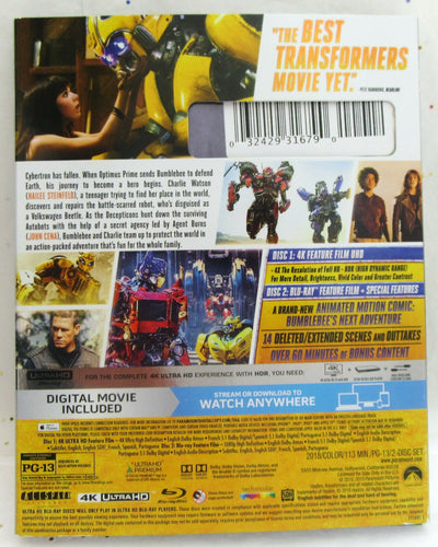 Bumblebee ~ 2018 ~ 4K Ultra HD + BLU-RAY ~ Movie