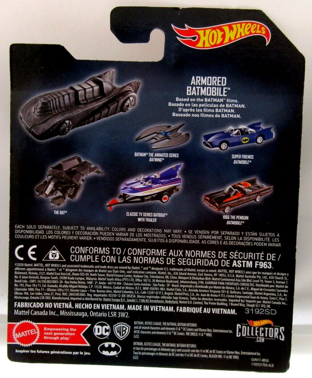 The Armored Batmobile ~ Diecast ~ Batman Returns ~ Hot Wheels
