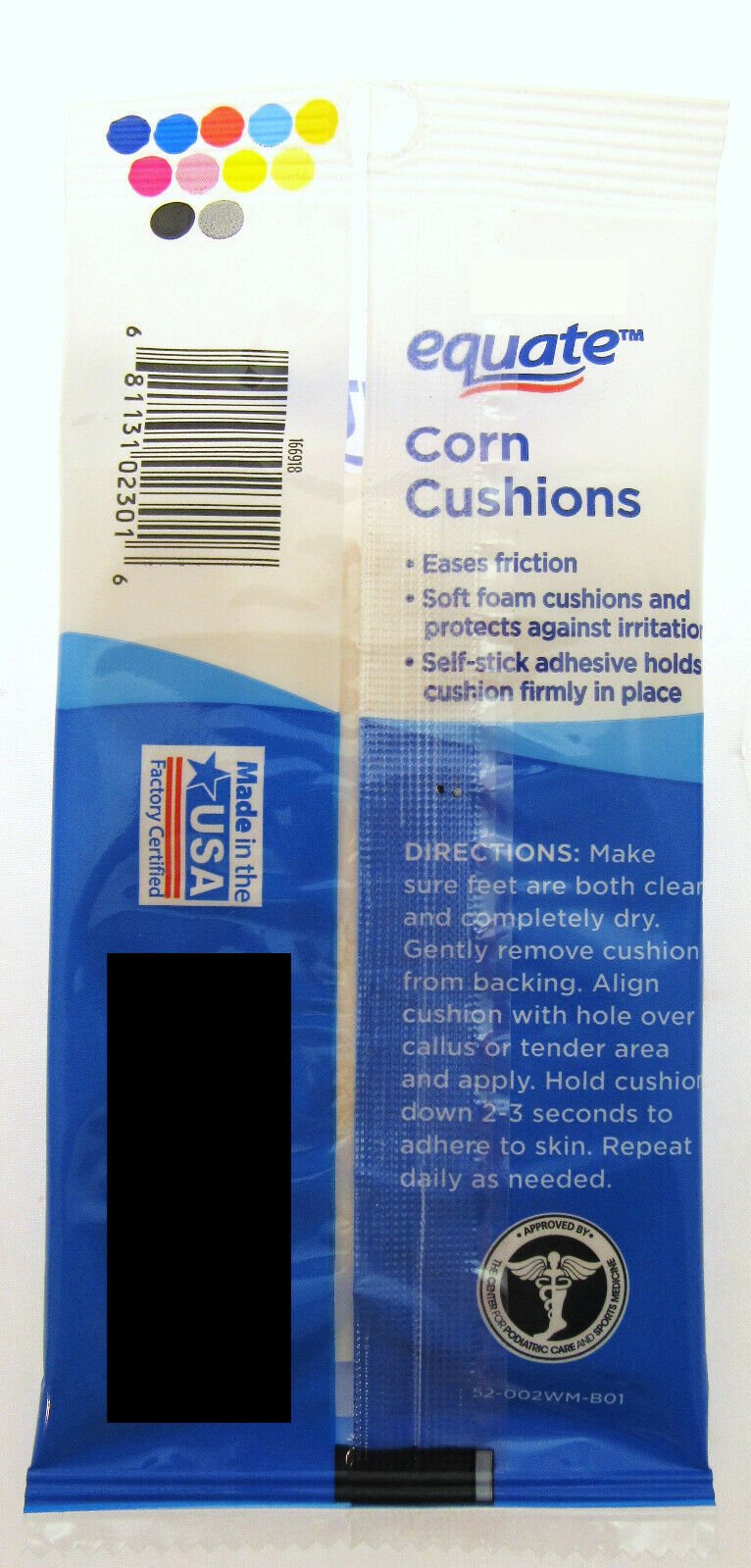 Equate Liquid Corn & Callus Remover & 18 Corn Cushions Foot Feet Care