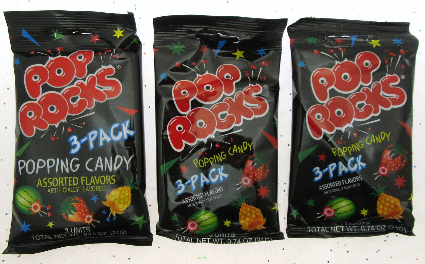 Pop Rocks Pineapple Melon Strawberry ~ America Popping Candy ~ Lot of 3