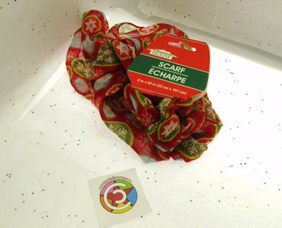 Holiday Scarf ~ Snow Flakes on Red ~ Seasonal ~ Light Weight