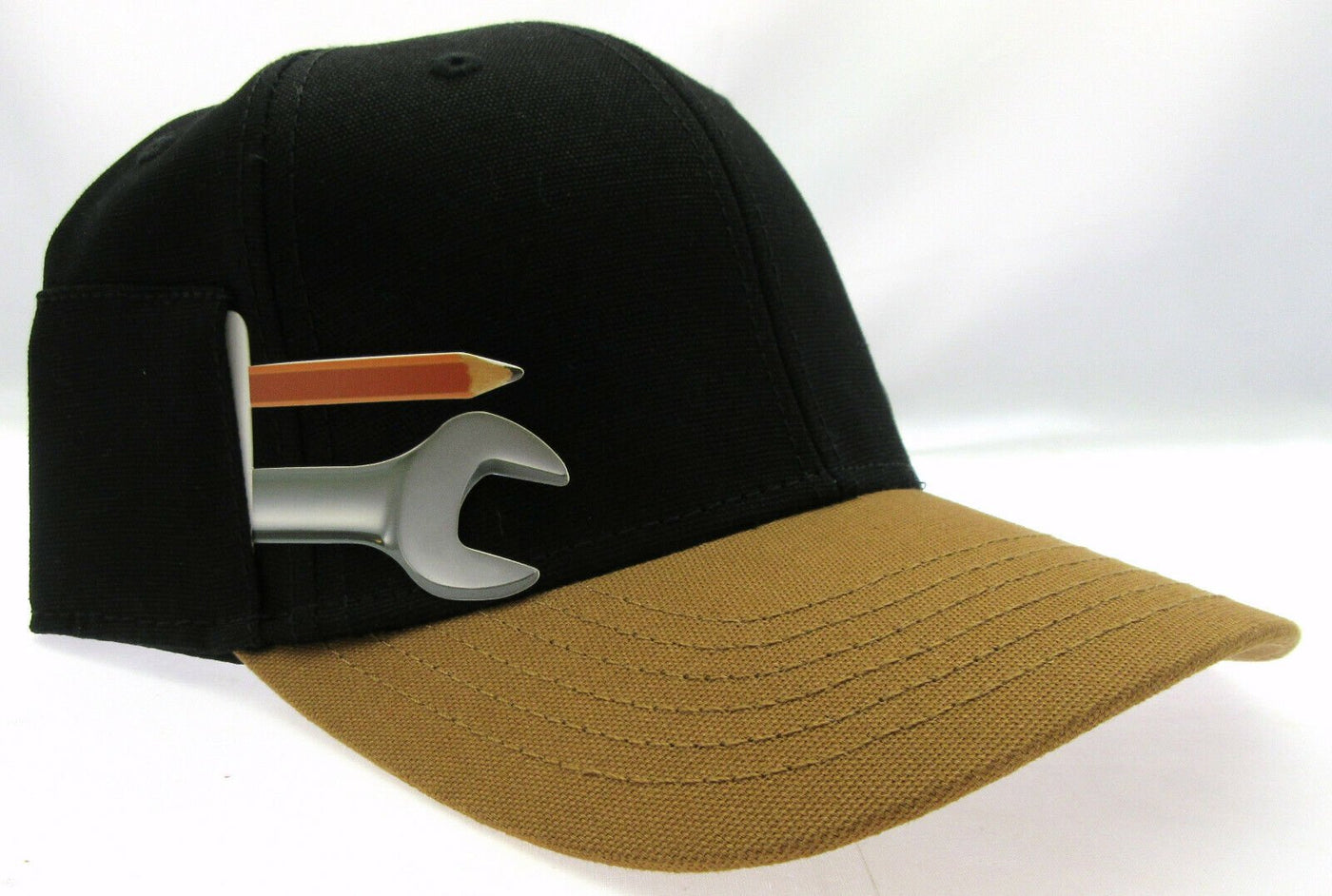 Free Authority Cap ~ Headwear Hat  ~ Black & Tan ~ With Pocket ~ NEW!