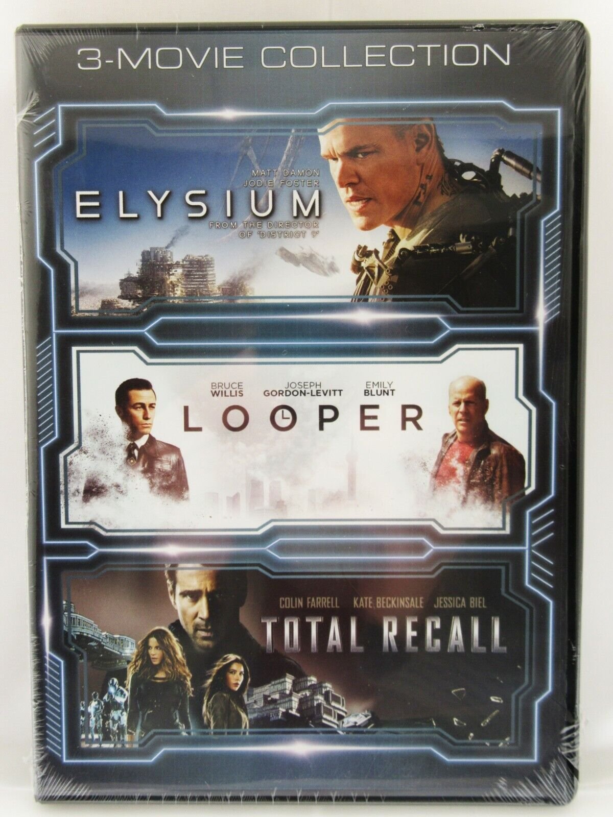 Elysium, Looper & Total Recall (2012) 3 Movie ~ Movie ~ New DVD
