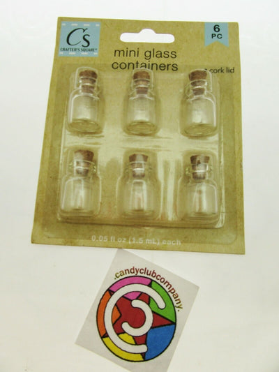 Miniature Glass Cork Lid Bottles - 6 Pack Mini Glass Containers Crafter's Square