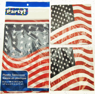Patriot Flag Table Setting Party Picnic Stars Stripes Memorial Veterans July 4