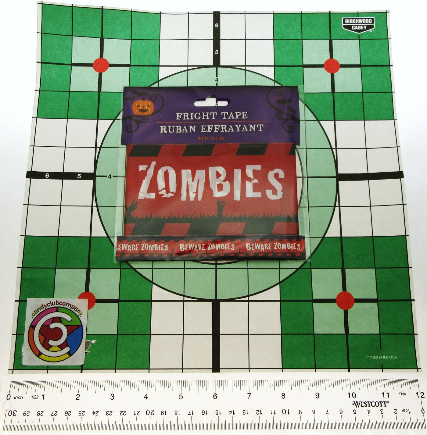 Fright Tape ~ Beware Zombies ~ Halloween Decoration ~ 30 Feet