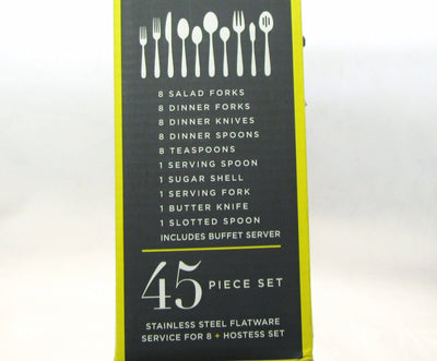 Cambridge Stainless Steel Flatware ~ 45 Piece Set ~ Service For 8