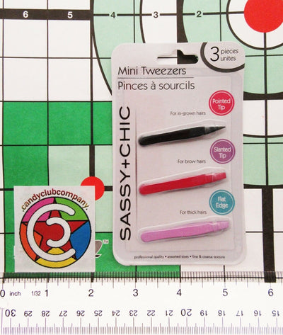 Mini tweezers ~ Sassy & Chic ~ 3pc set For In-Grown Brow & Thick Hairs Hair