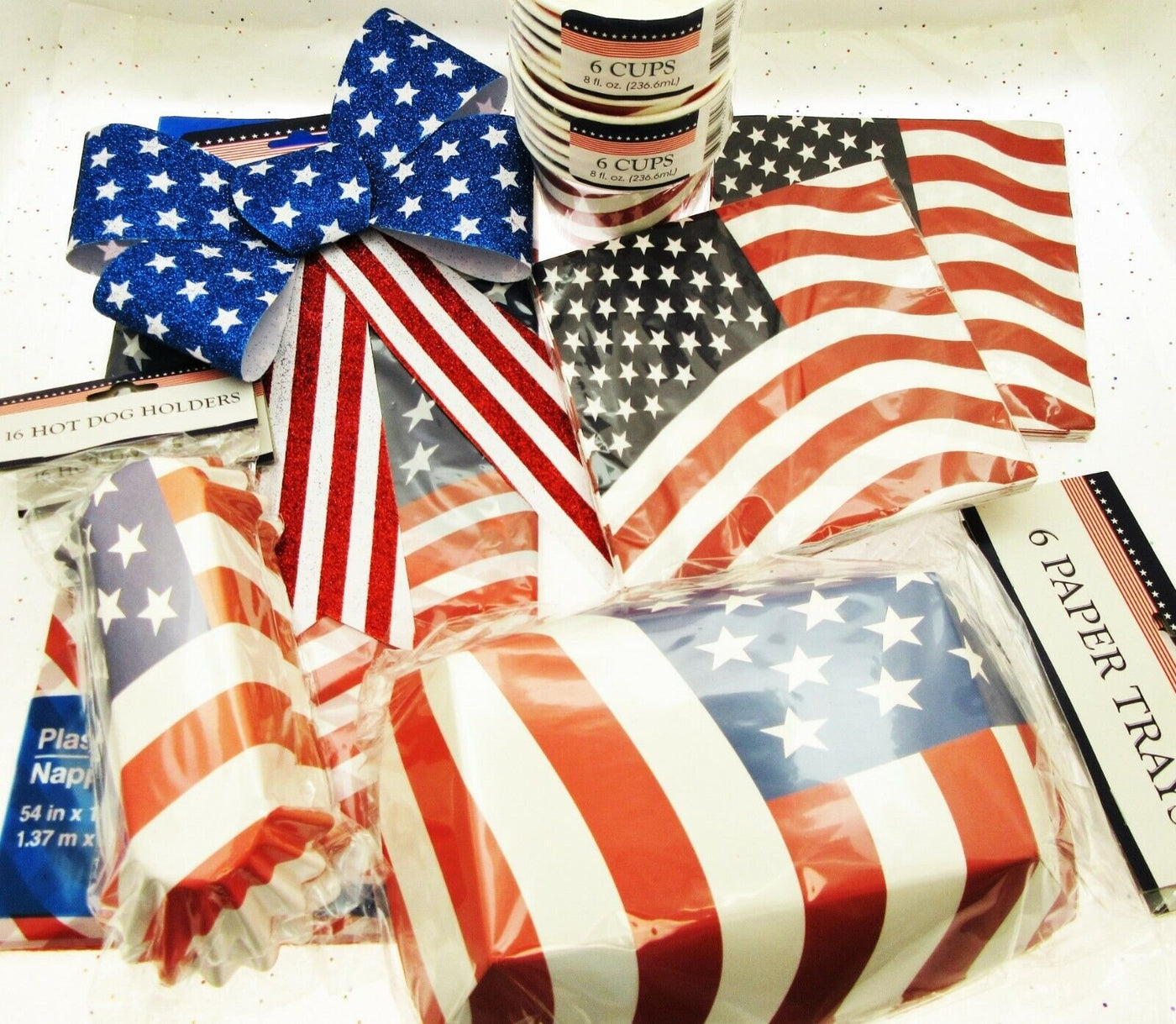 Patriot Flag Table Setting Party Picnic Stars Stripes Memorial Veterans July 4