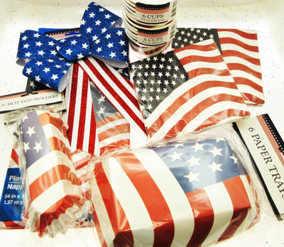 Patriot Flag Table Setting Party Picnic Stars Stripes Memorial Veterans July 4
