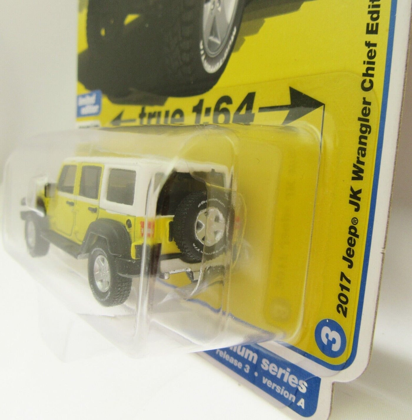 2017 JK Jeep Wrangler Chief Edition ~ Yellow ~ Diecast Car ~ 1:64 ~ auto world