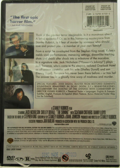Stanley Kubrick's The Shining ~ Movie ~ Thriller Horror ~ NEW DVD