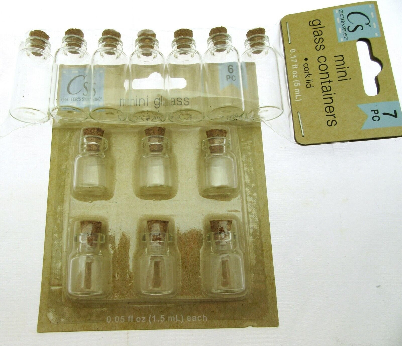 Miniature Glass Cork Lid Bottles - 2 Pack Mini Glass Containers Crafter's Square