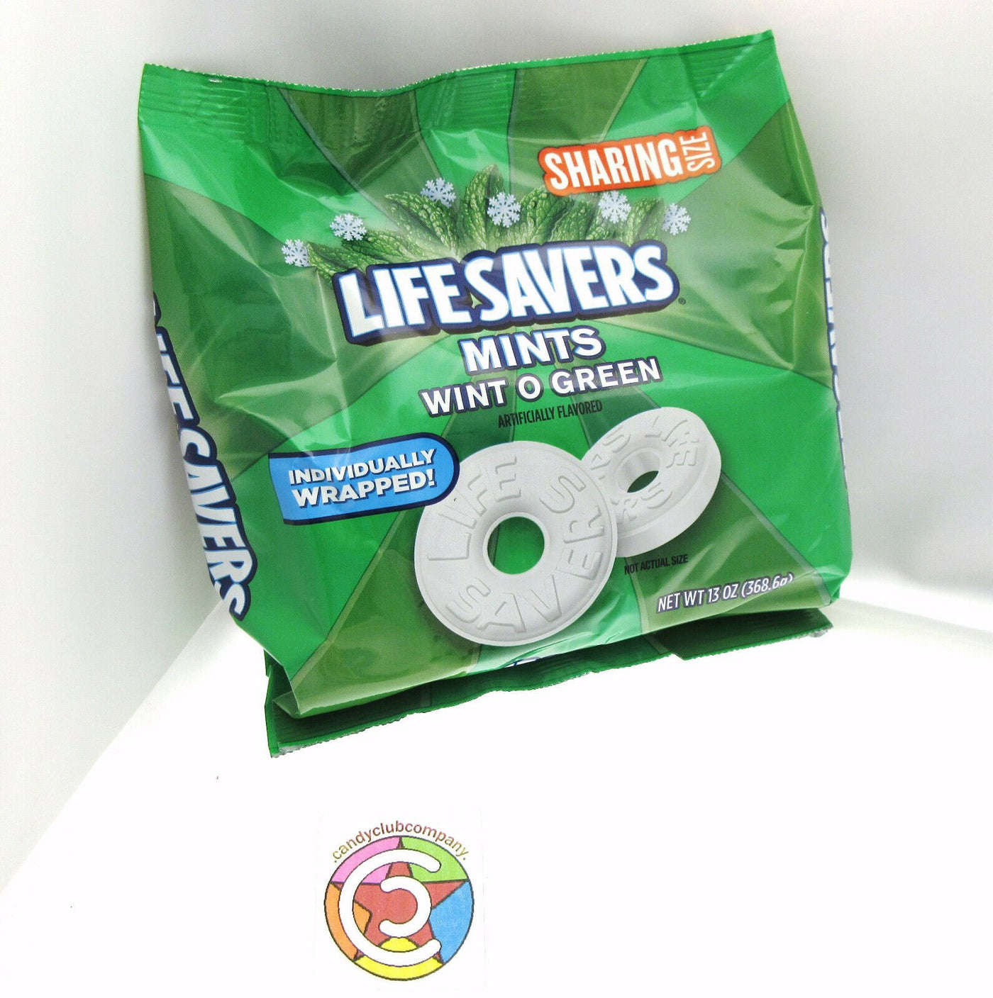 Lifesavers ~ Wint O Green Mint ~ Individually wrapped Hard candy ~ 13oz Bag