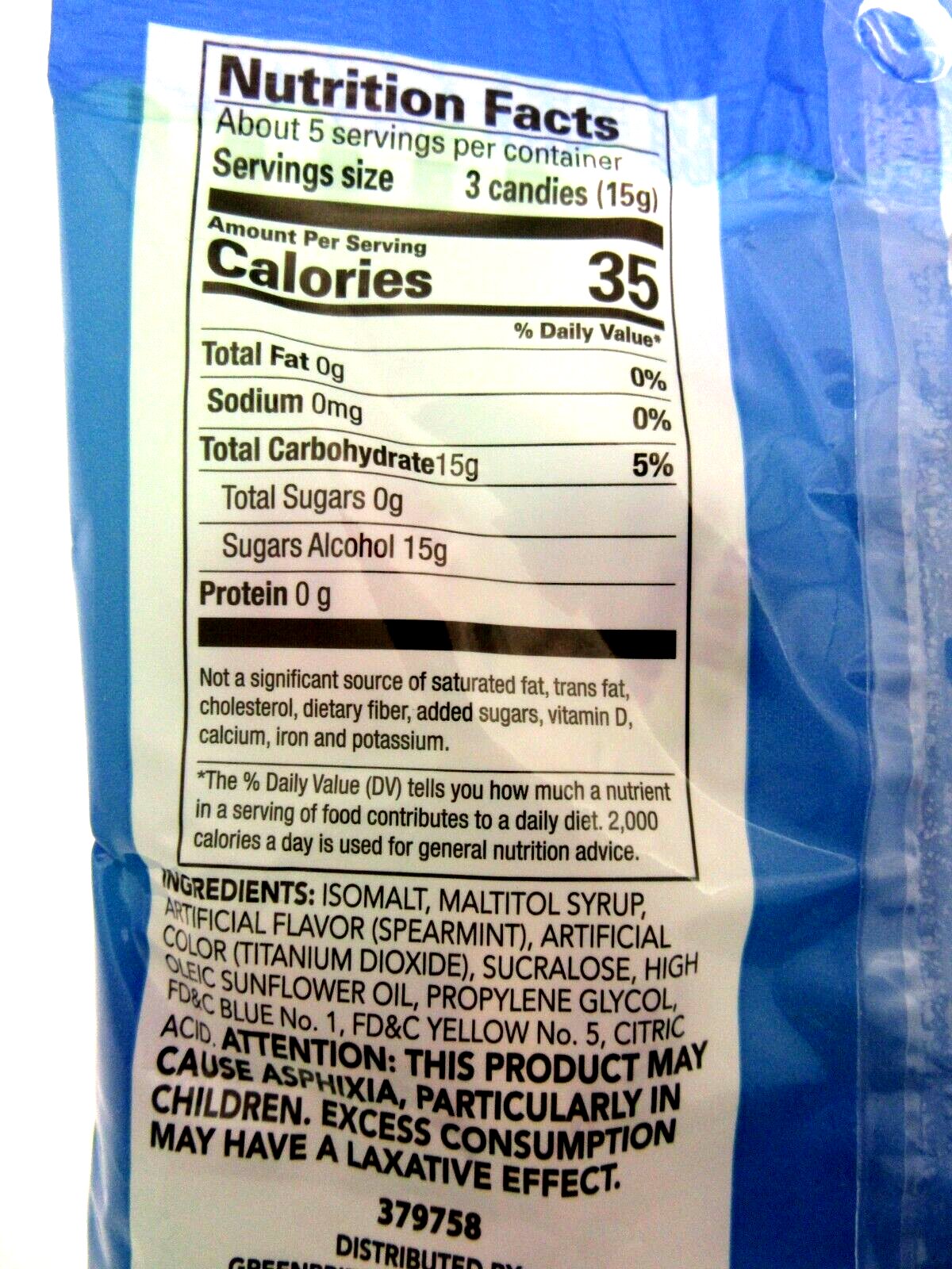 Spearmint Sugar Free Coastal Bay Hard Candy 2.75oz bag Lot of 2